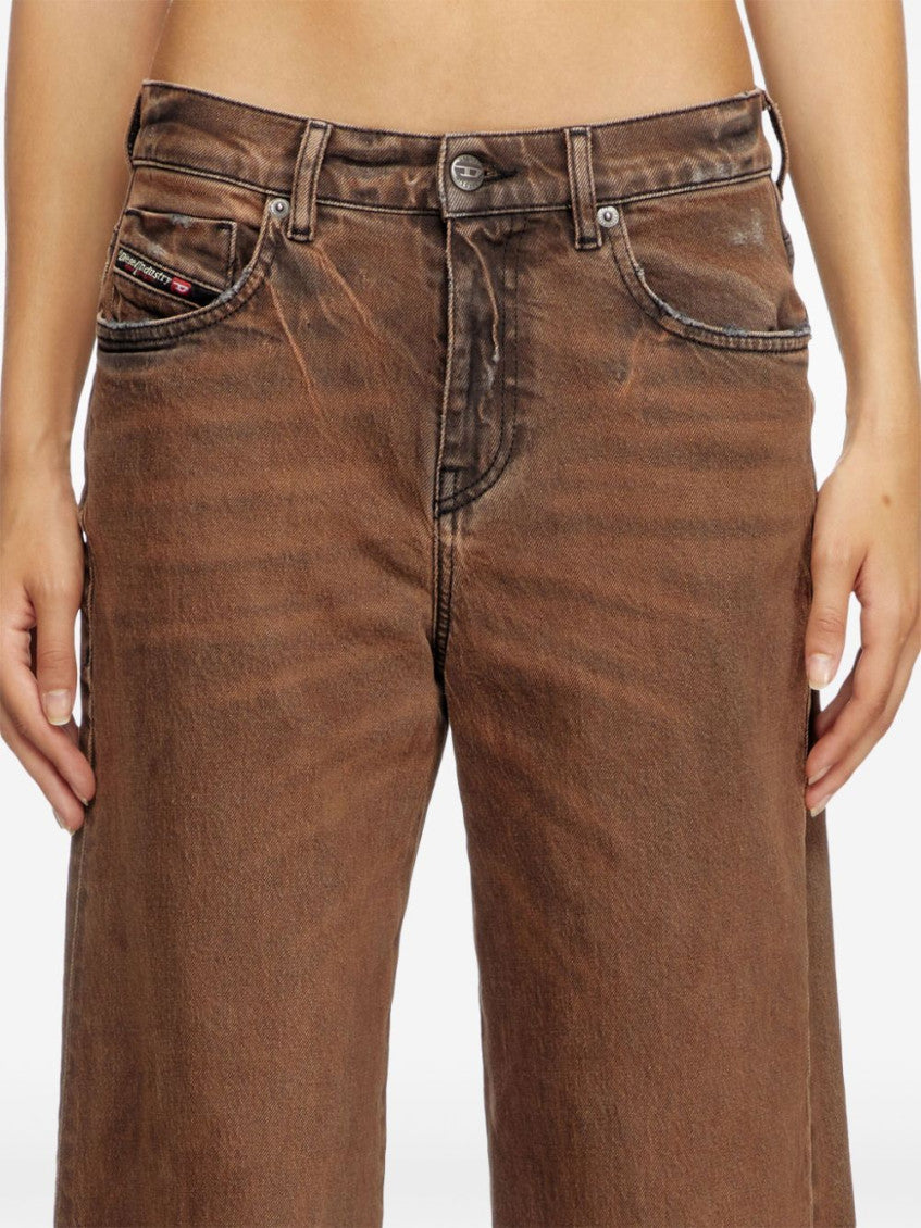 Beige Wide Leg Jeans 3