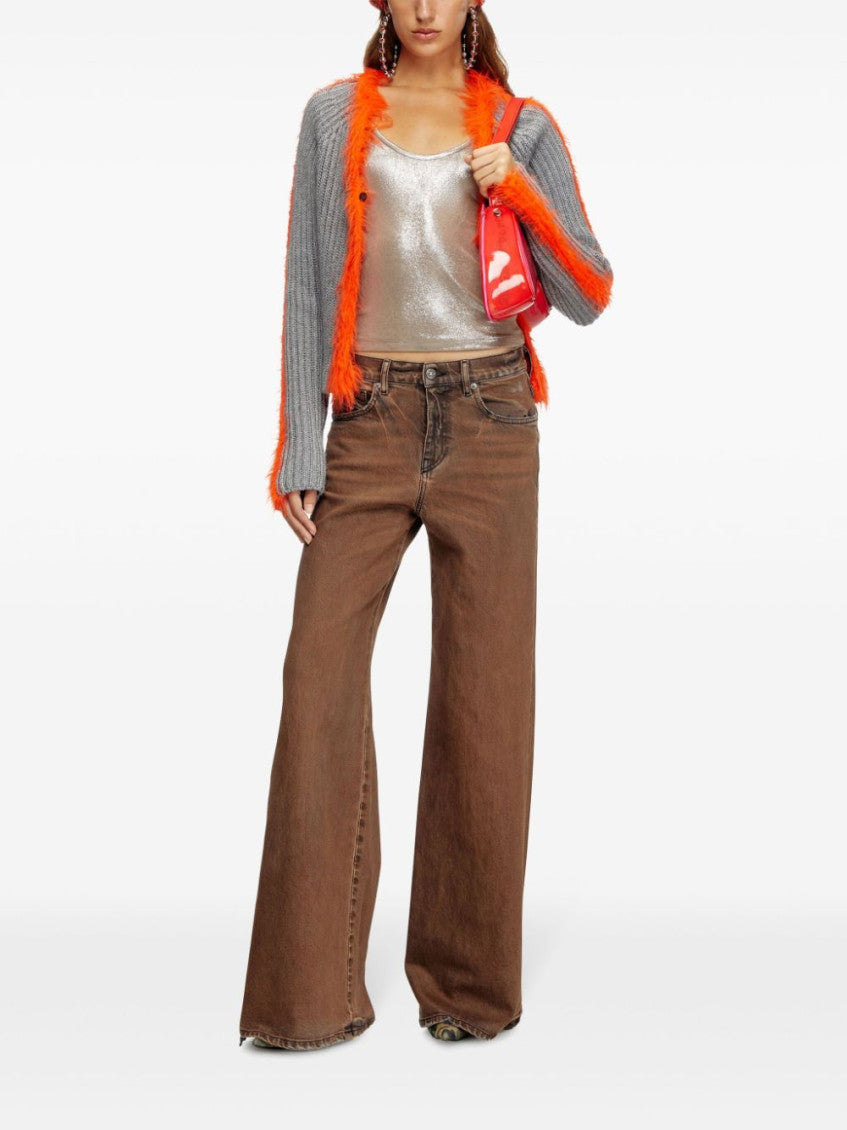 Beige Wide Leg Jeans 4