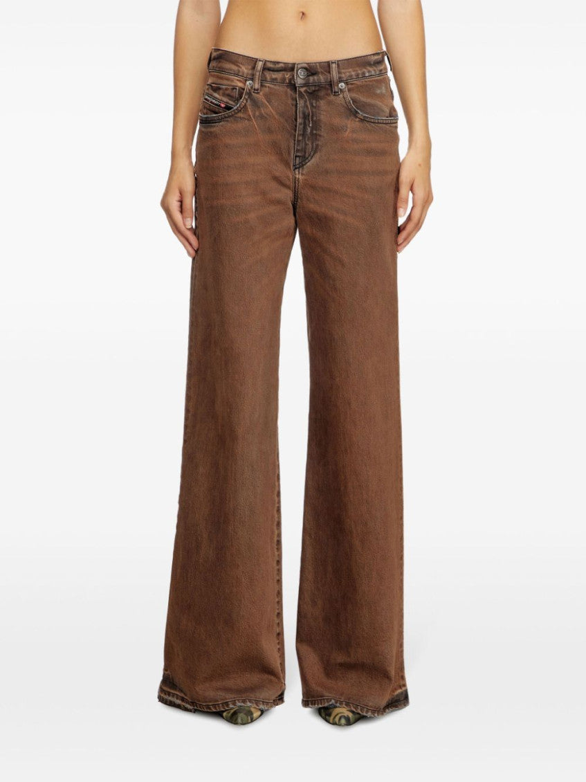 Beige Wide Leg Jeans 5