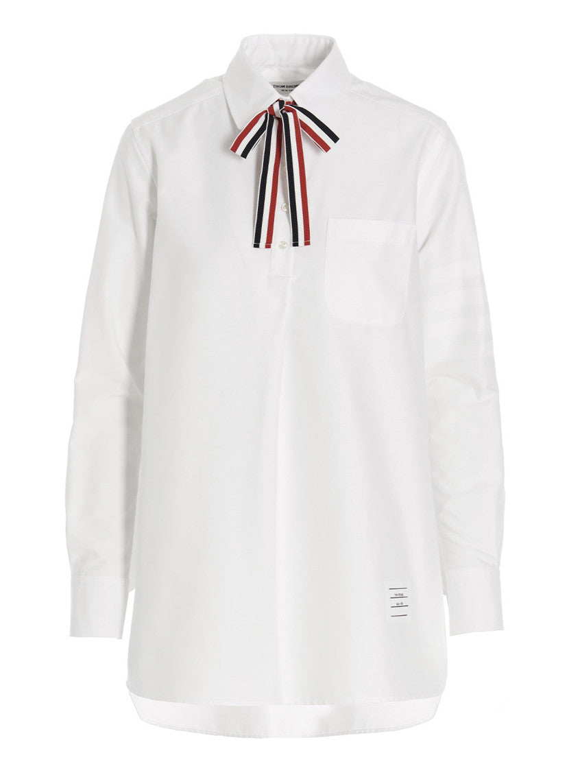 White Logo pussy bow blouse 1