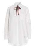 White Logo pussy bow blouse 1