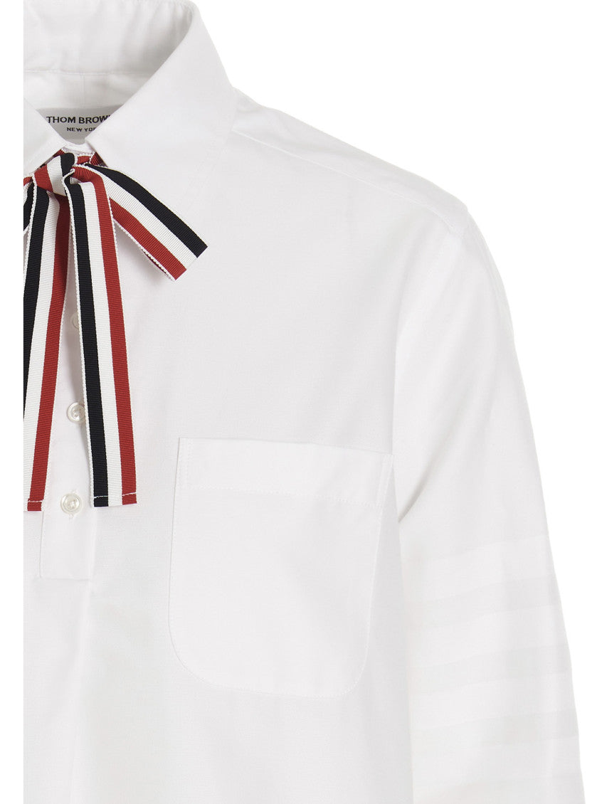 White Logo pussy bow blouse 3