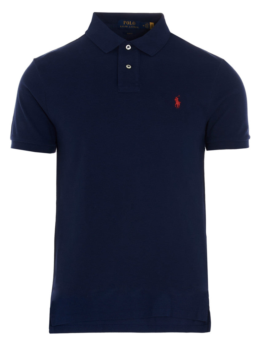 Blue Logo Shirt Collar Polo 1