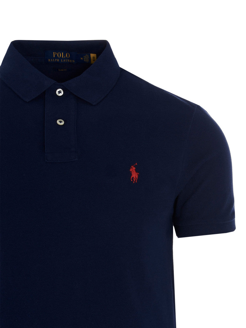 Blue Logo Shirt Collar Polo 3