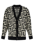 Black Knitted V Neck Cardigan 1