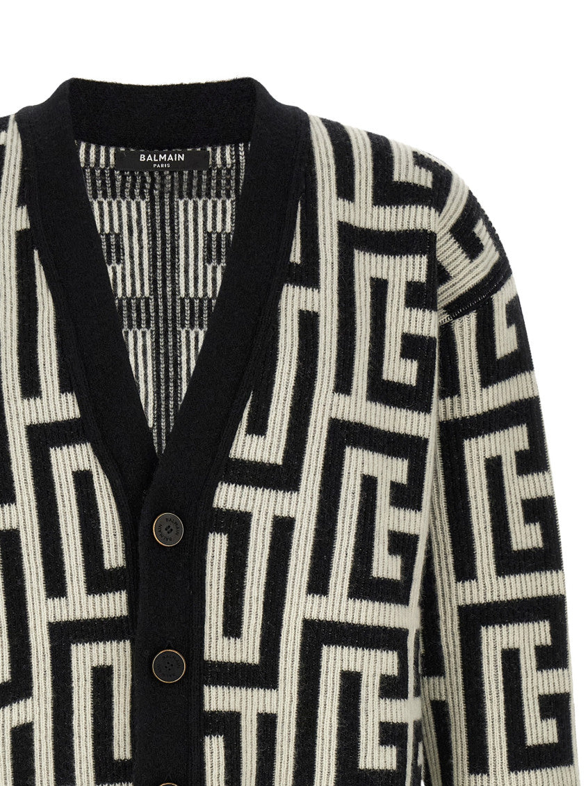 Black Knitted V Neck Cardigan 3