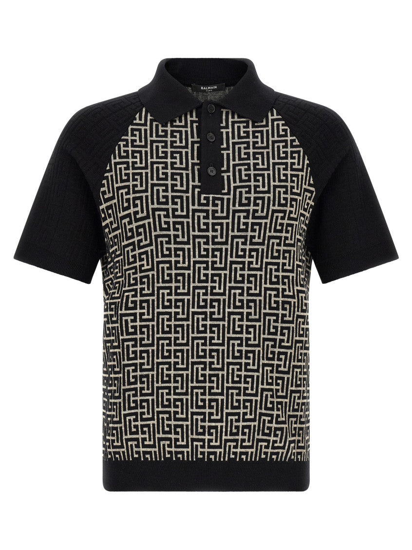 BlackWhite Logo Shirt Collar Polo 1