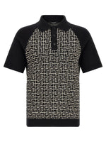 BlackWhite Logo Shirt Collar Polo 1