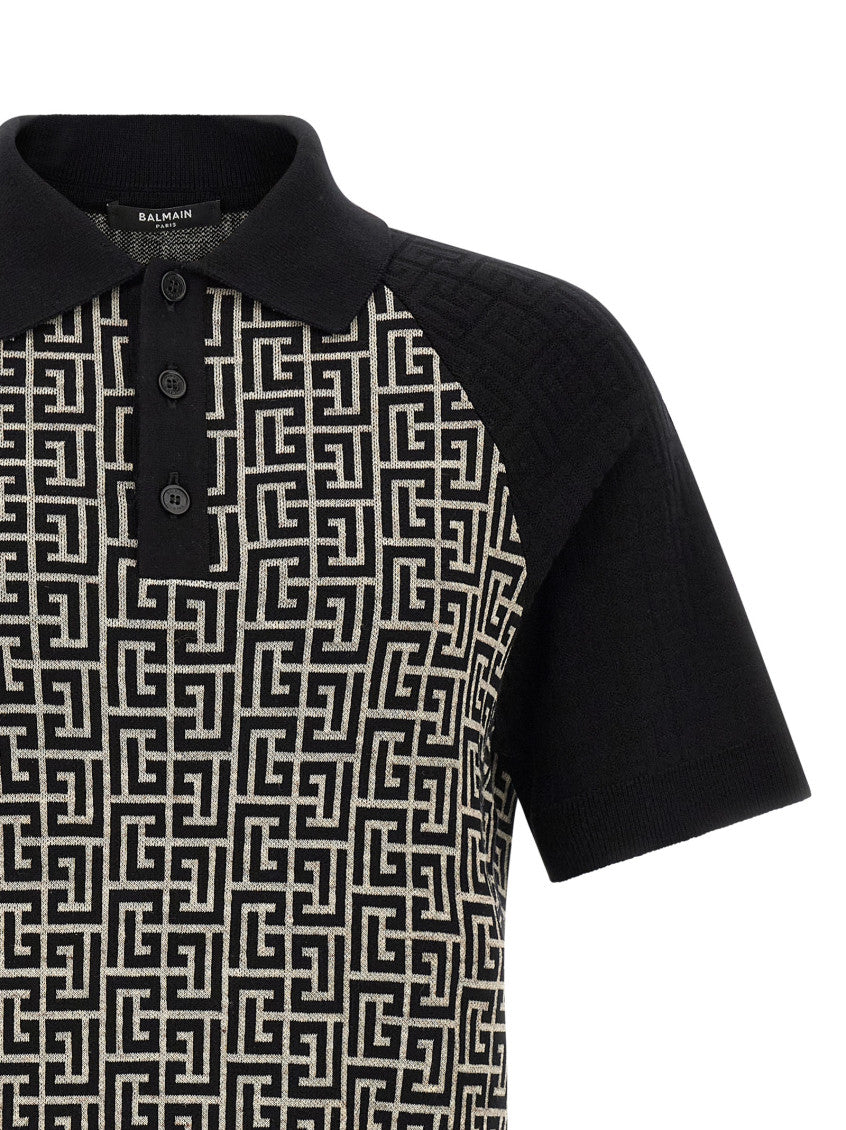 BlackWhite Logo Shirt Collar Polo 3
