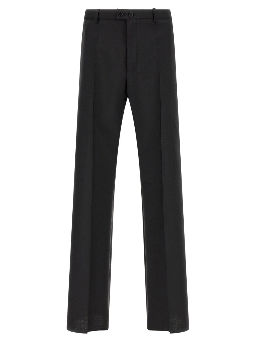 Black Straight Flat Front Pants 1