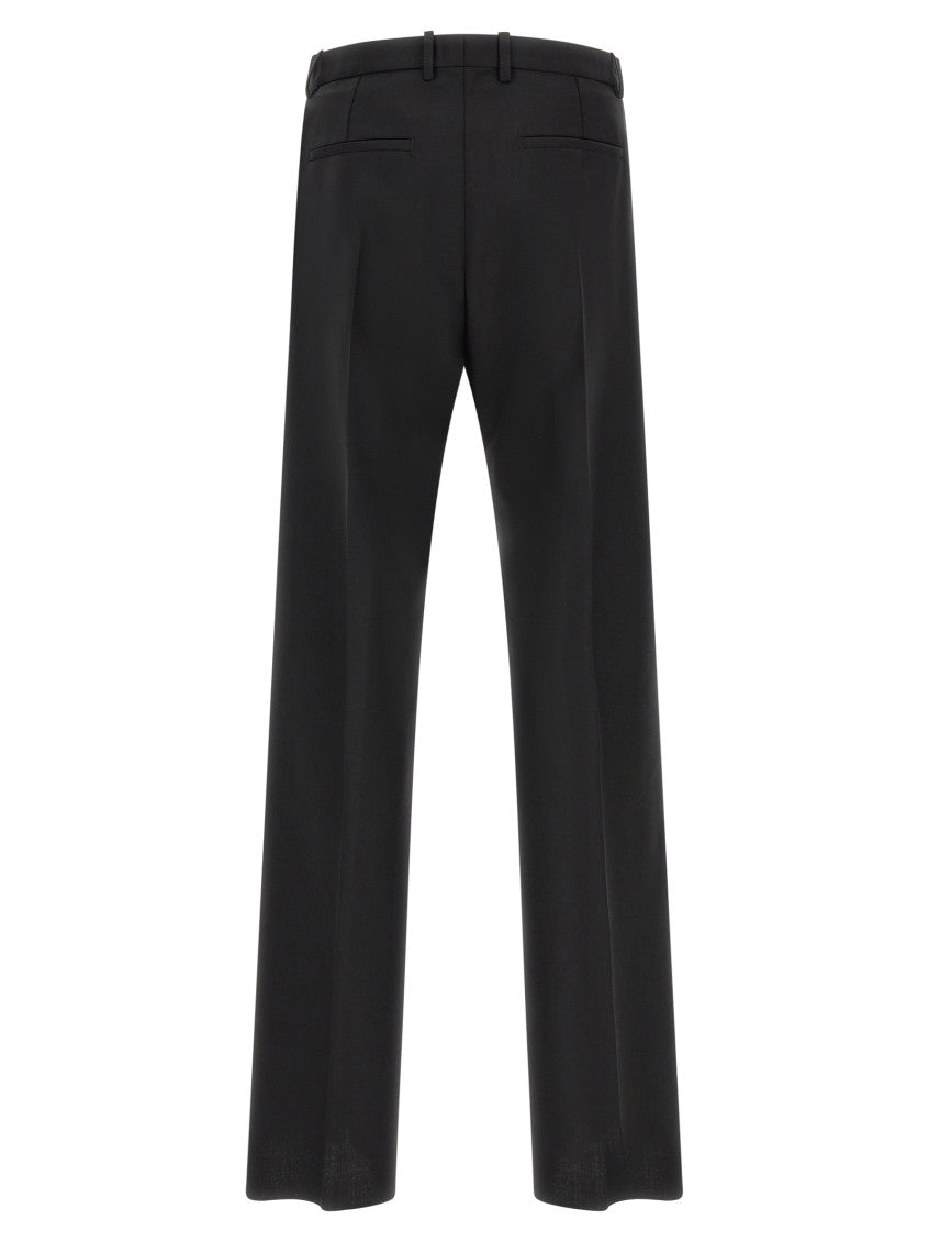 Black Straight Flat Front Pants 2