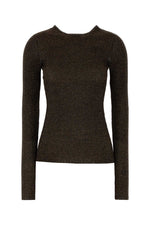 Brown Knitted Round Neck Sweater 1