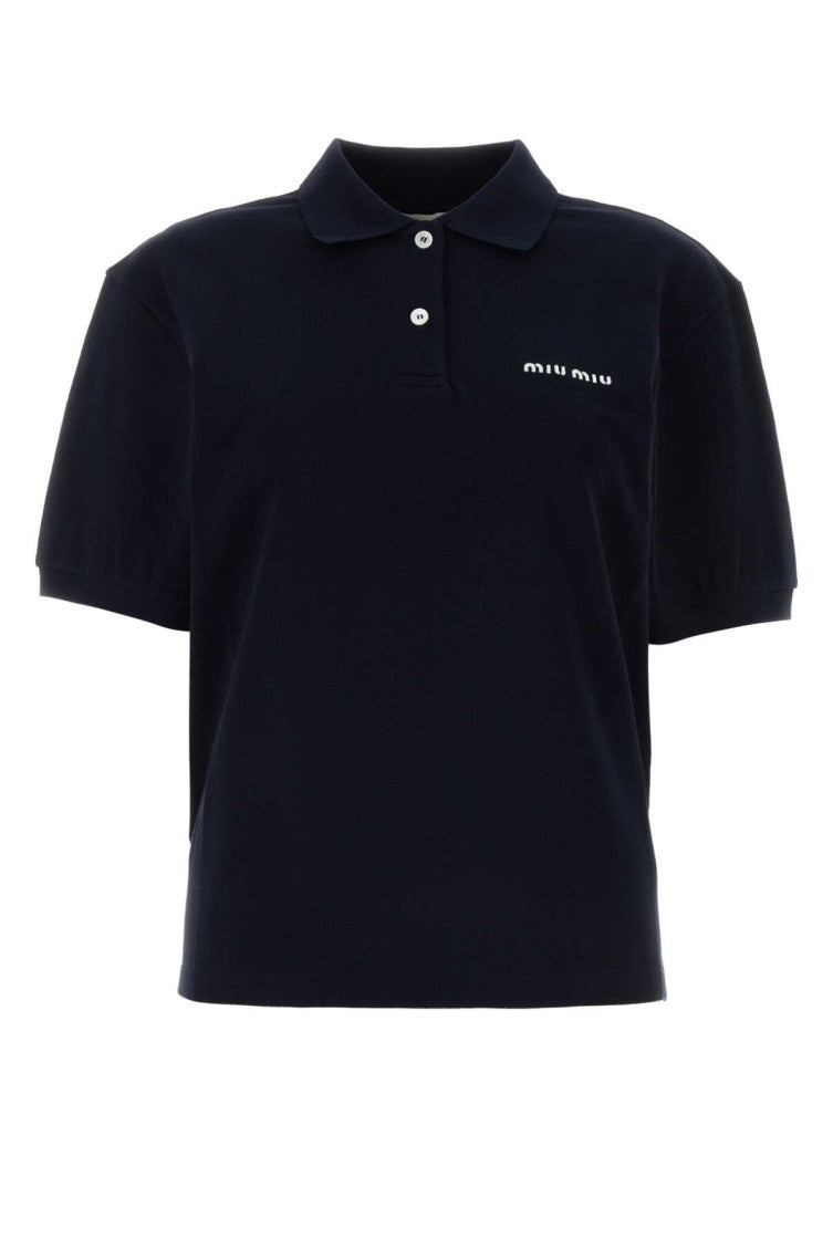 Blue Logo Shirt Collar Polo 1