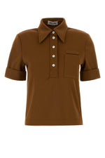 Brown Solid Shirt Collar Polo 1