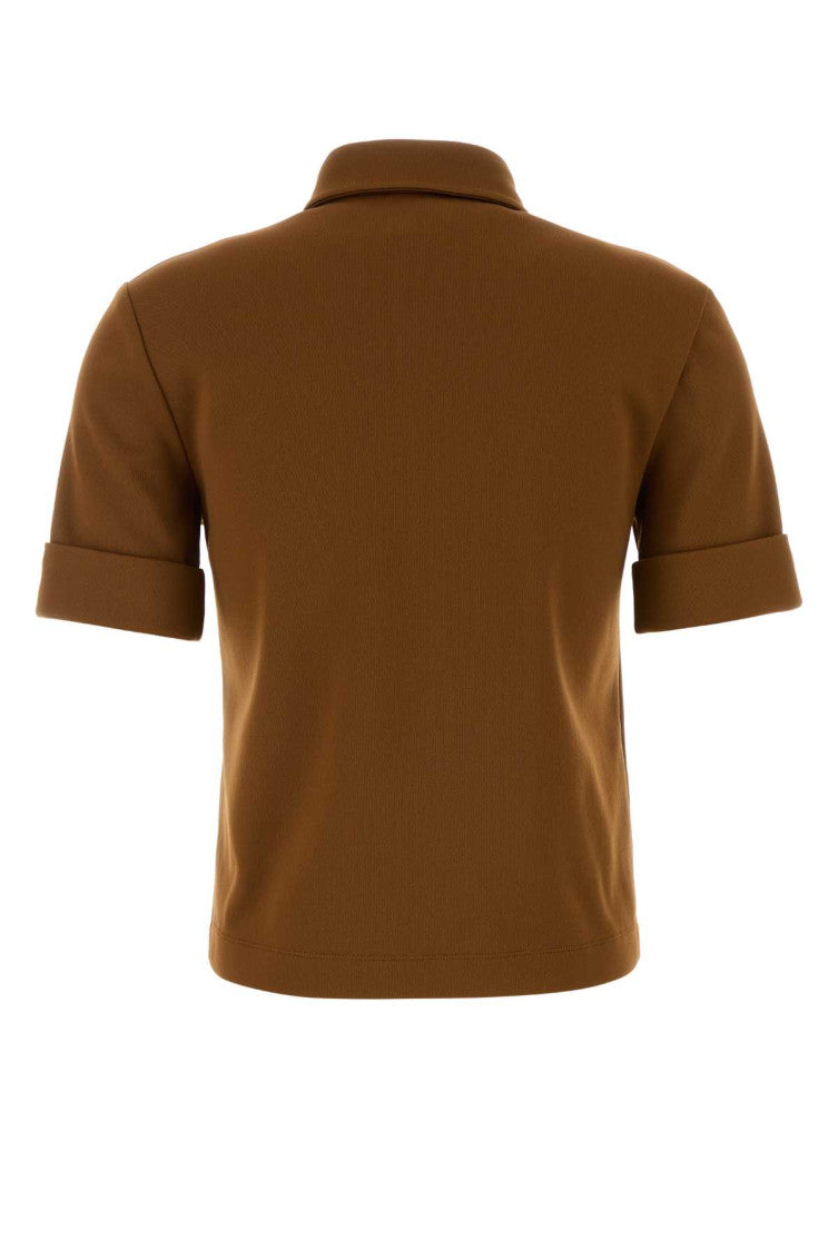 Brown Solid Shirt Collar Polo 2