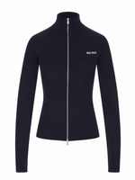 Navy Blue Logo Mock Collar Sweater 1