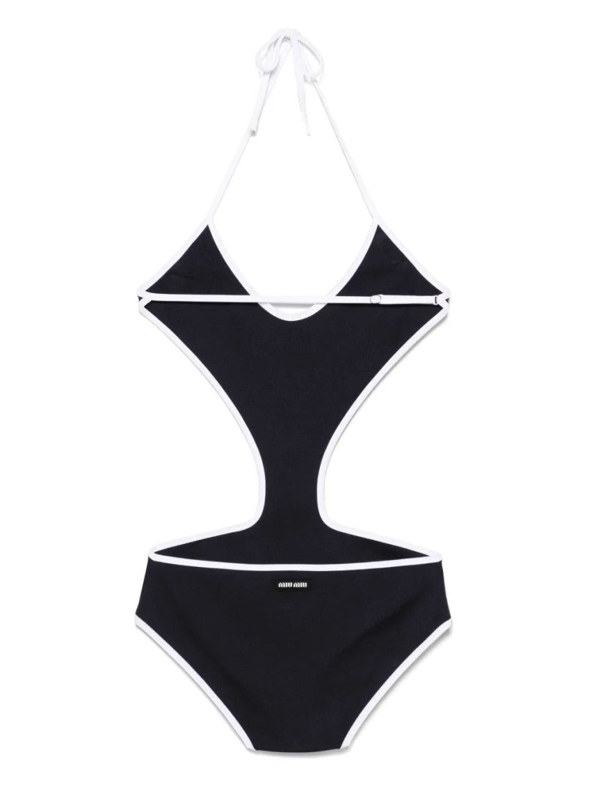 Blue Halter Neck Swimwear 1