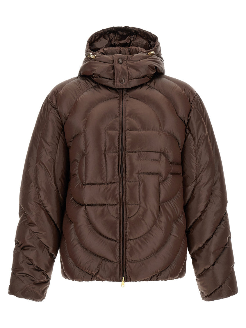 Brown Quilted Hood Jacket 1