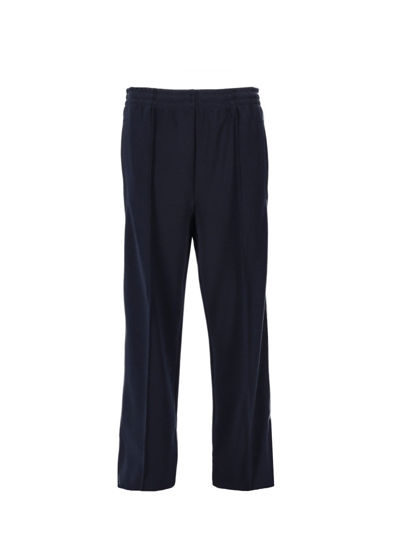 Navy Blue Straight Flat Front Pants 1