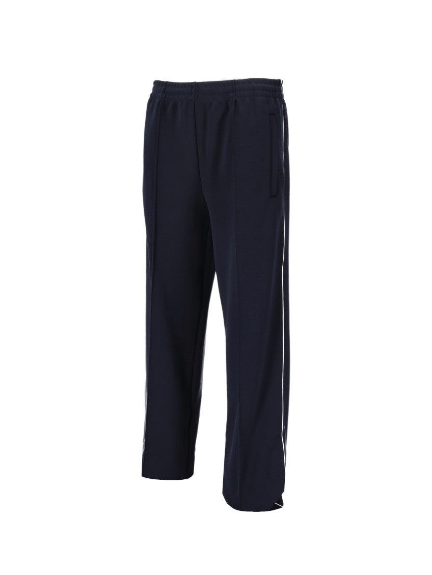 Navy Blue Straight Flat Front Pants 3