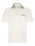 White Printed Shirt Collar Polo 1