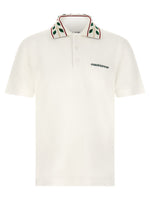 White Printed Shirt Collar Polo 1