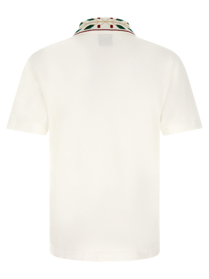 White Printed Shirt Collar Polo 2