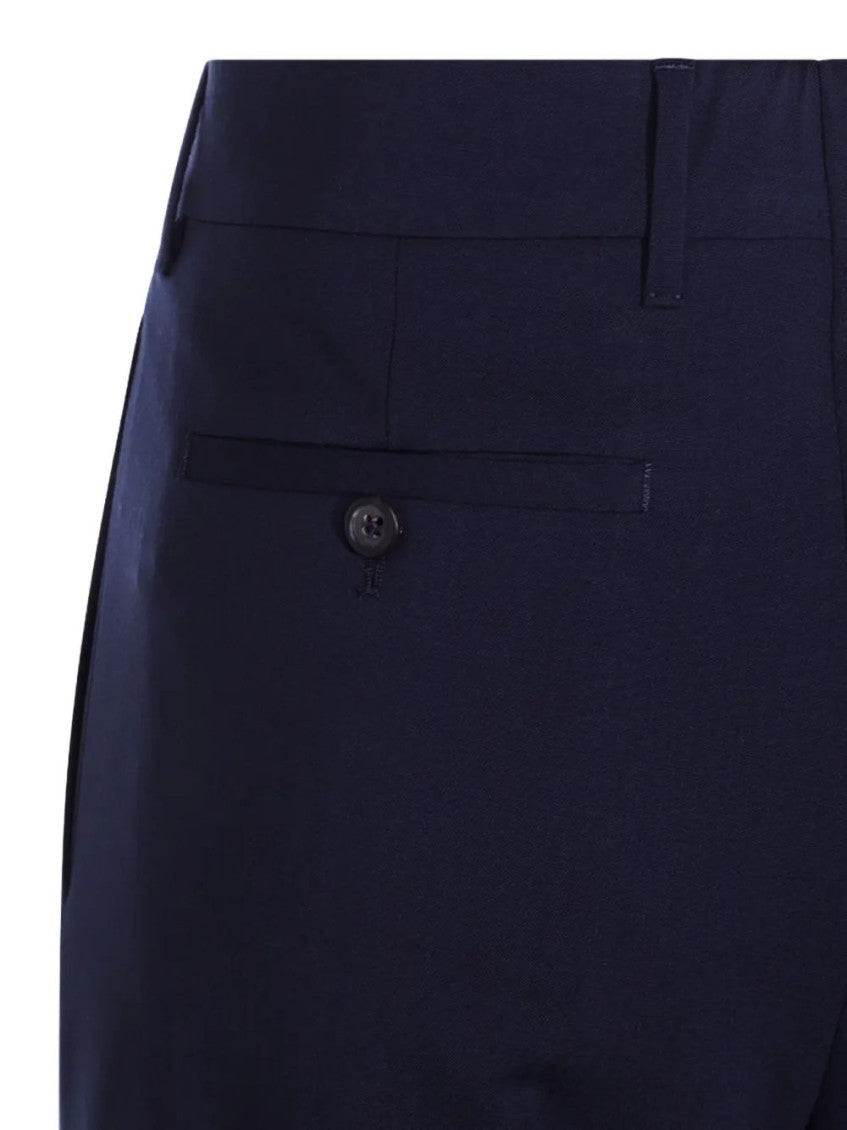 Navy Blue Straight Flat Front Pant 4