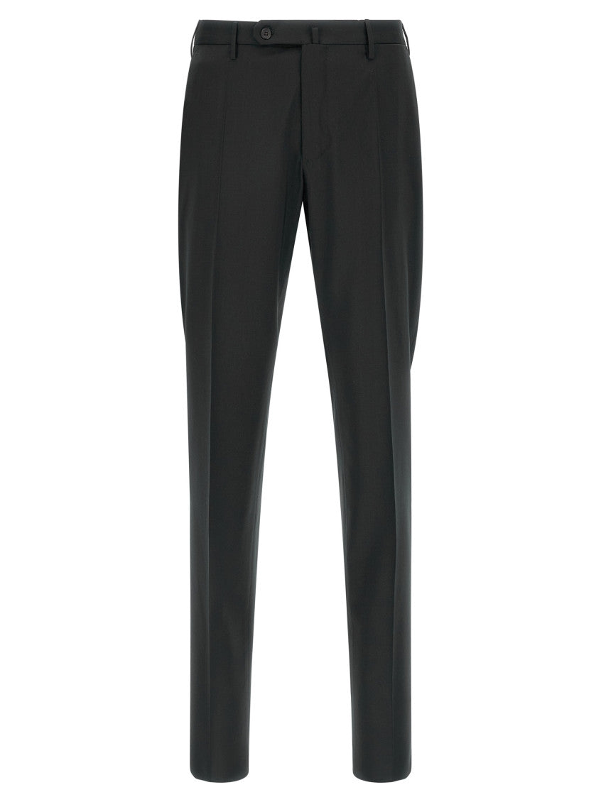 Black Slim Flat Front Pants 1