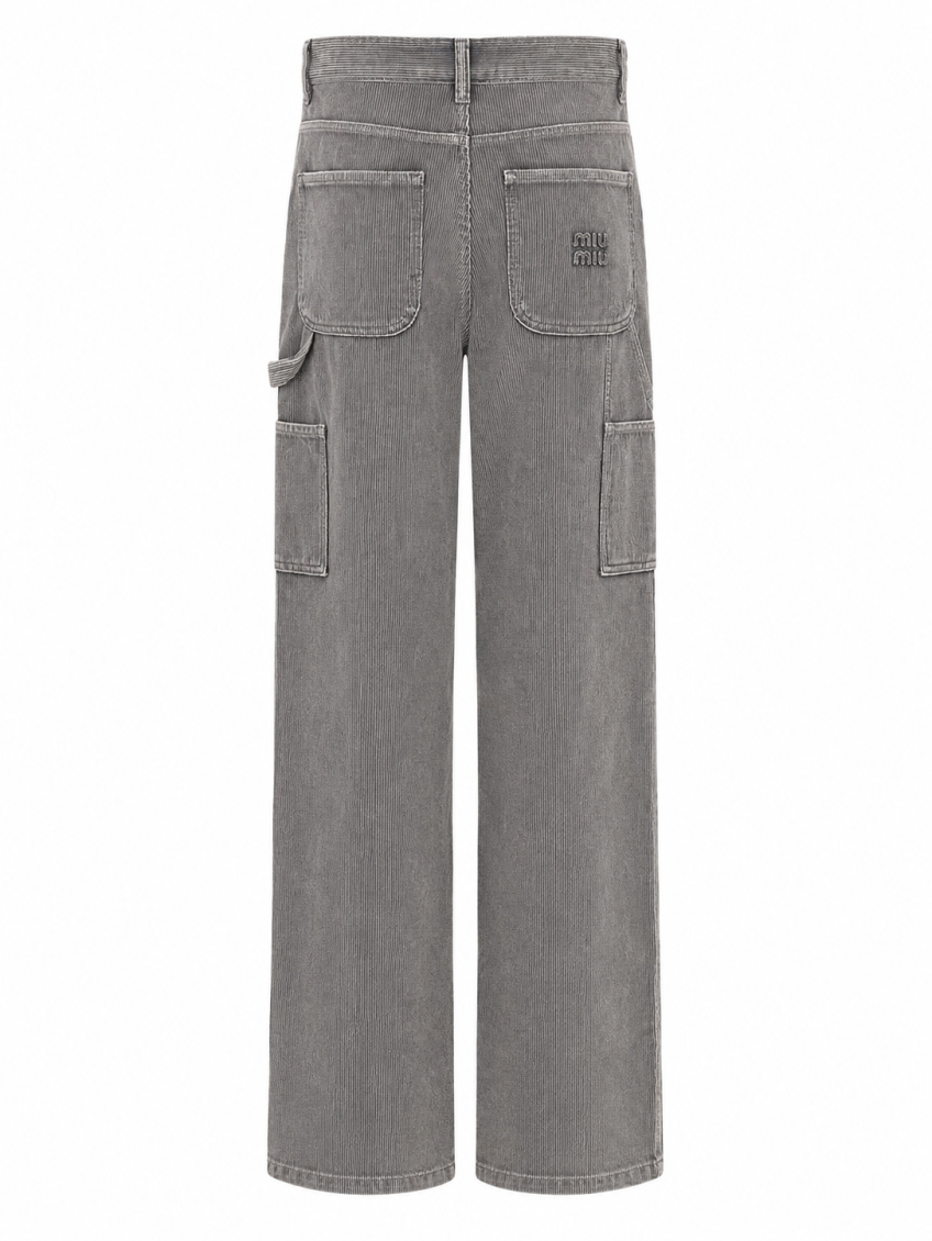 Grey Straight Mid Rise Jeans 2