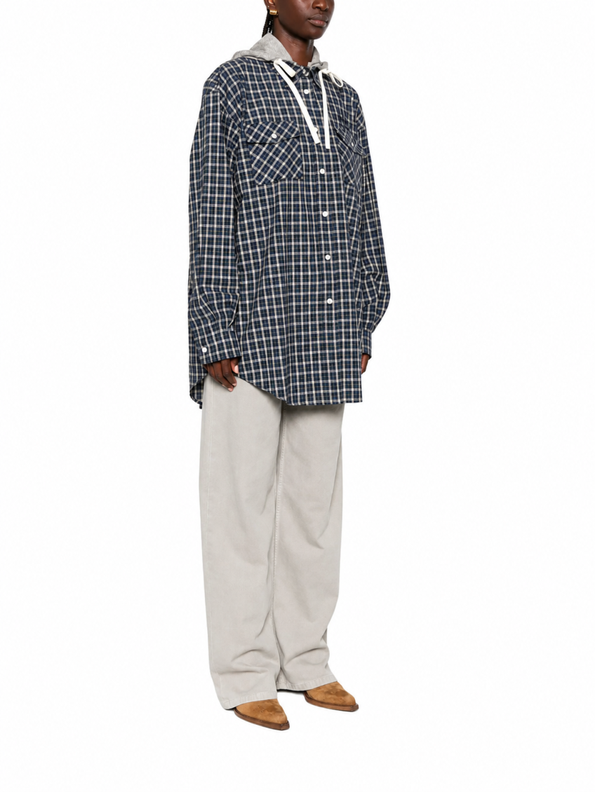 Dark Blue Regular Checks Shirt 3