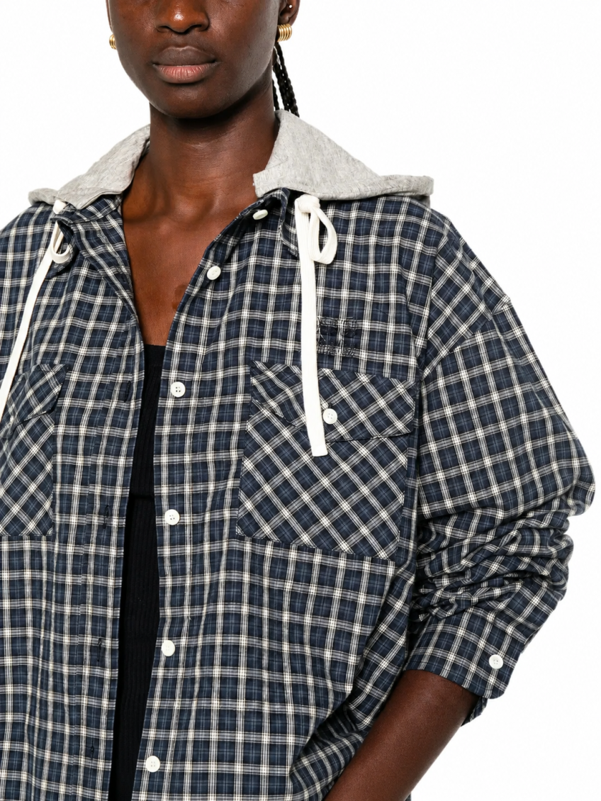 Dark Blue Regular Checks Shirt 4