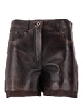 Brown Solid Shorts 1