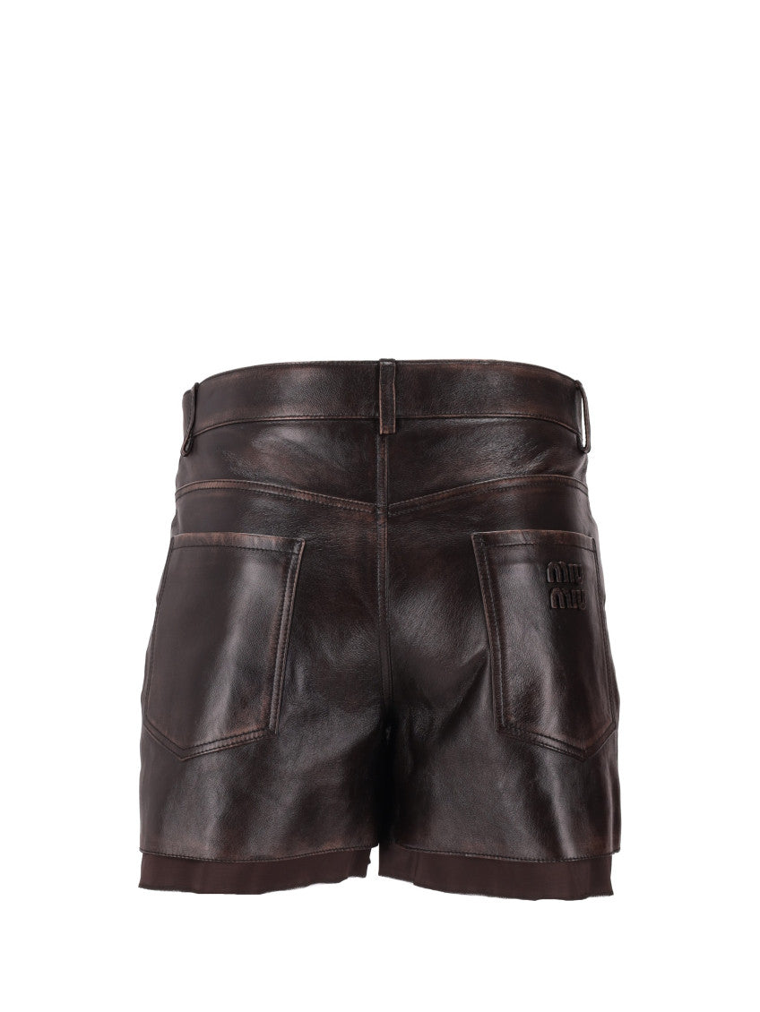 Brown Solid Shorts 2