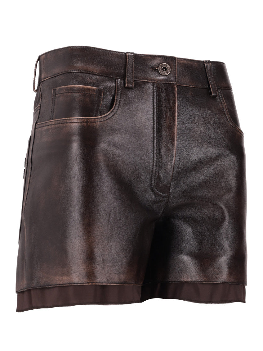 Brown Solid Shorts 3