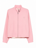 Pink Solid Mandarin Collar Jacket 1