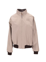 Beige Logo Mandarin Collar Jacket 1