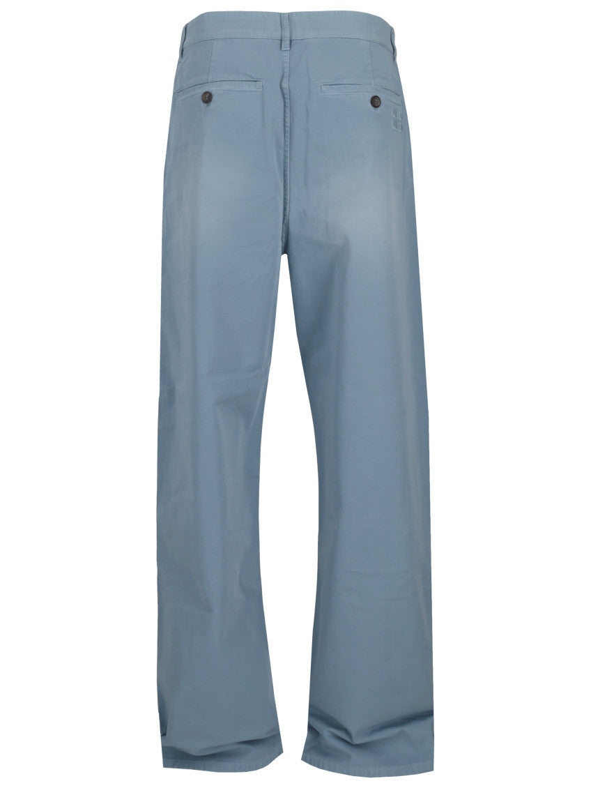 Light Blue Straight Flat Front Pants 2