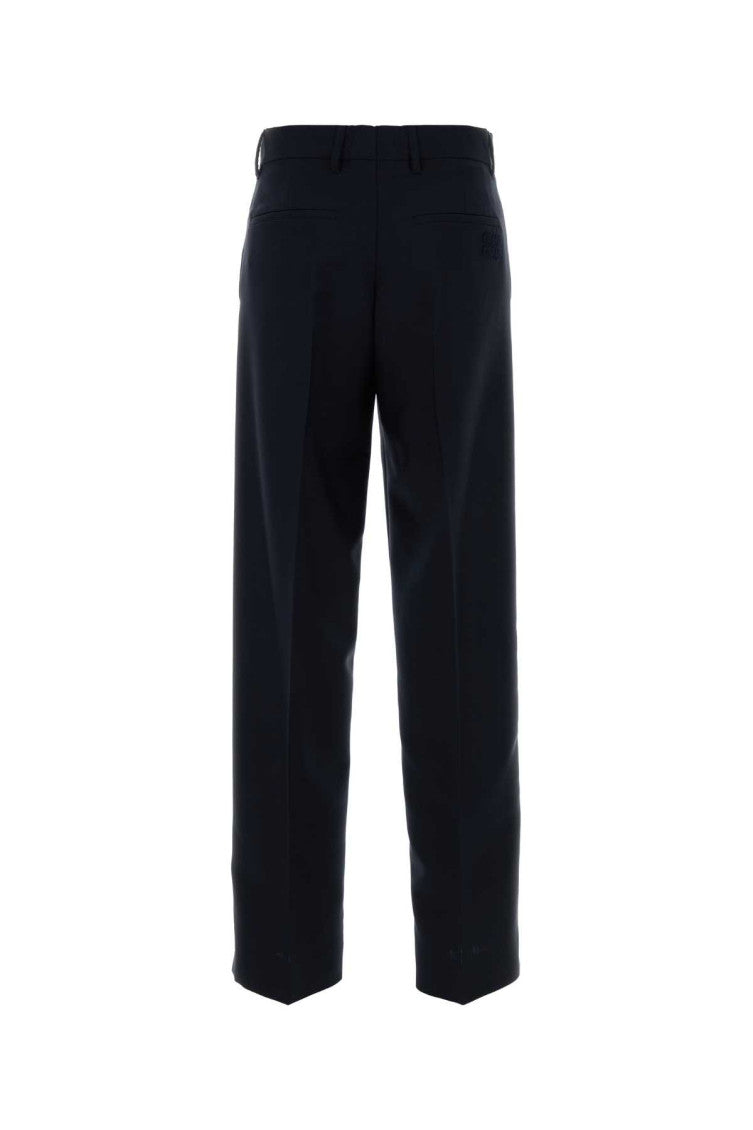 Navy Blue Straight Flat Front Pants 2