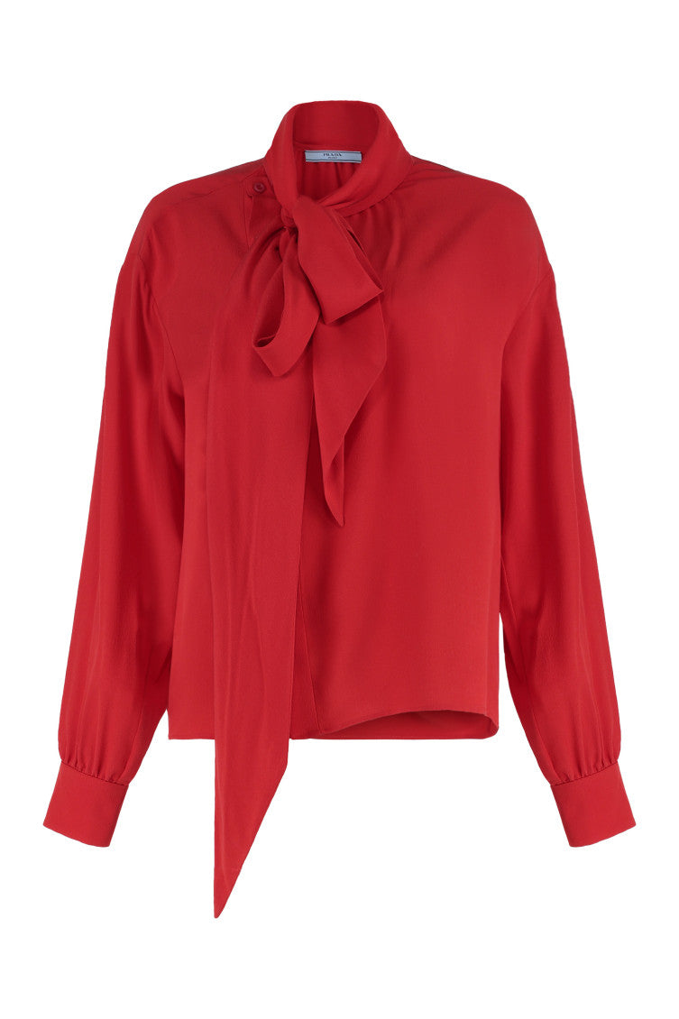 Red Solid Mock Collar Top 1
