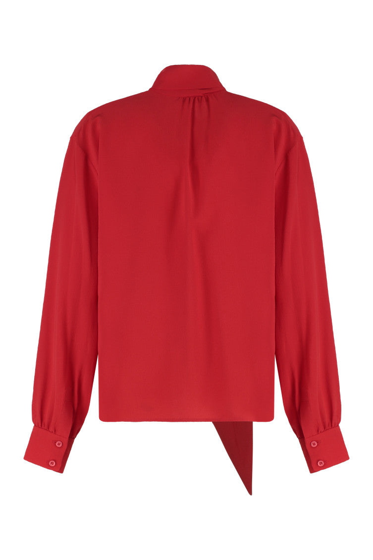 Red Solid Mock Collar Top 2