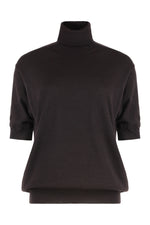 Brown Solid Turtle Neck Sweater 1