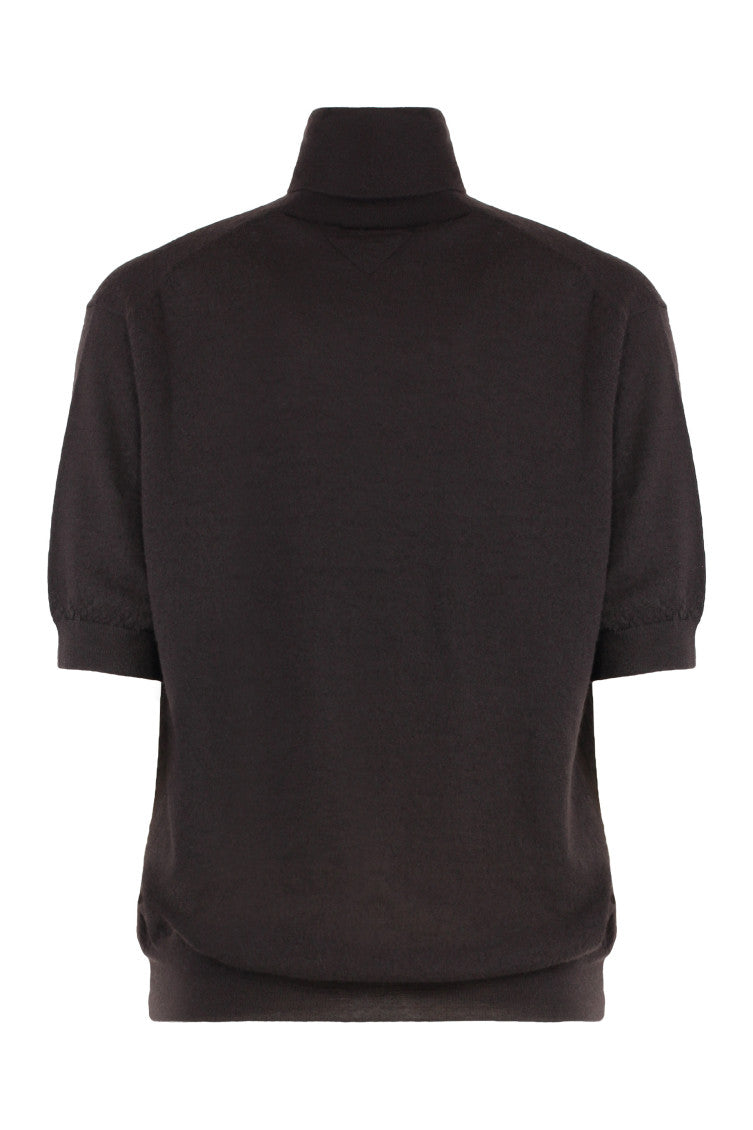 Brown Solid Turtle Neck Sweater 2