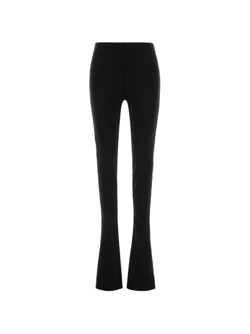 Black Flared Flat Front Pants 1