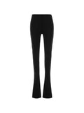 Black Flared Flat Front Pants 1
