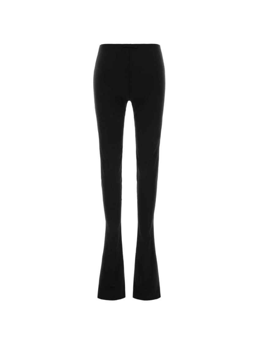 Black Flared Flat Front Pants 2