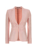 Pink Solid Shawl Lapel Blazer 1