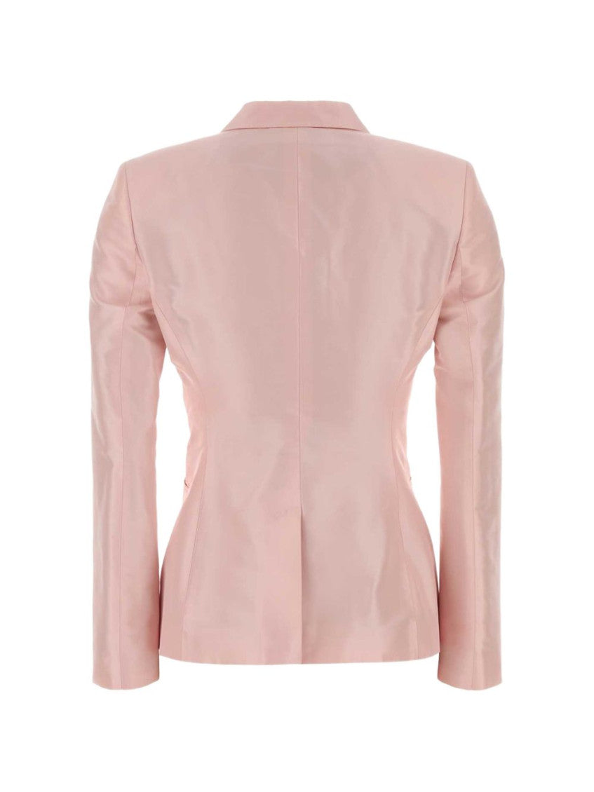 Pink Solid Shawl Lapel Blazer 2