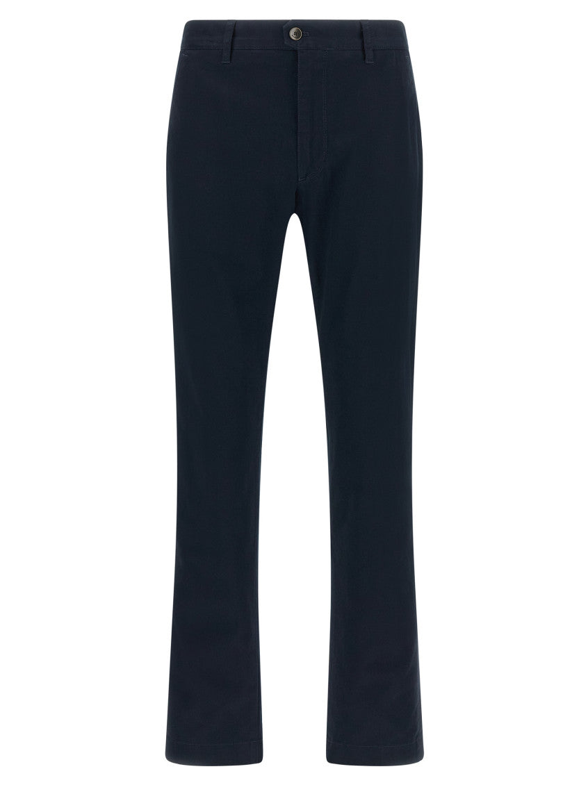 Blue Slim Flat Front Pants 1