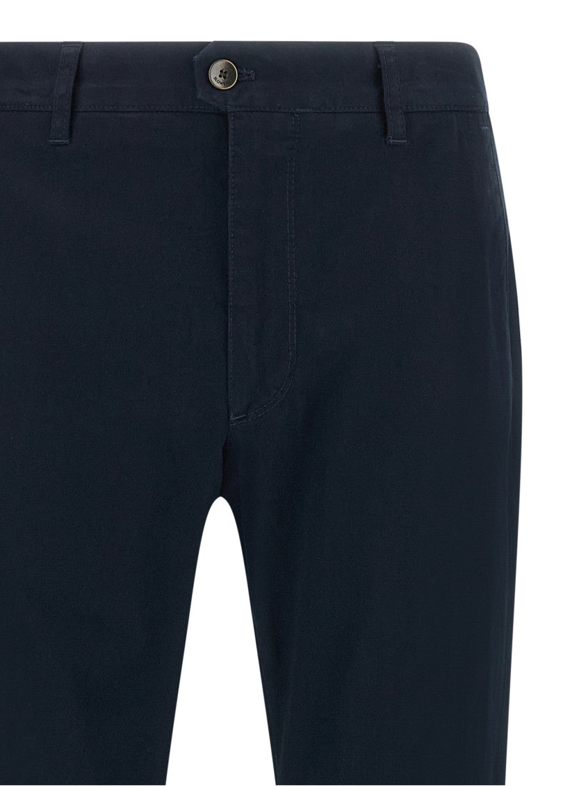 Blue Slim Flat Front Pants 3